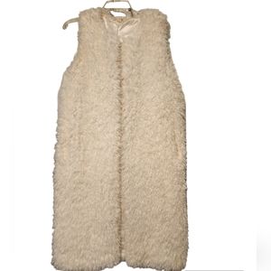 Double Zero Cream Faux Fur Vest